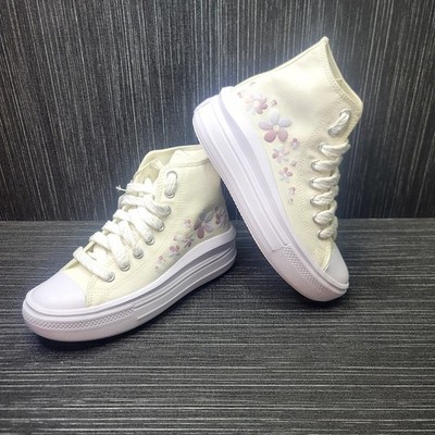 Chuck Taylor All Star Move Platform Gradient Flowers women sz 7