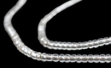Crystal Clear Ghana Glass Beads 2 Strands 4mm African Round 26 Inch Strand