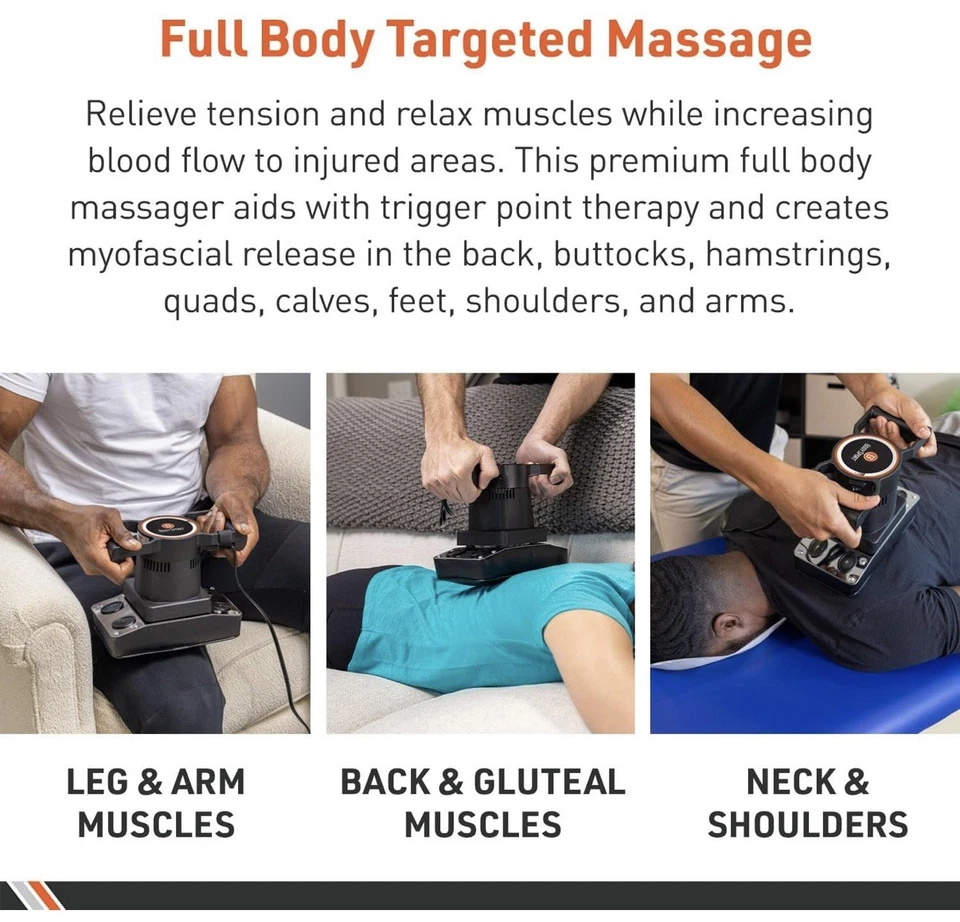 MASAJEADOR CORPORAL DEPORTIVO TERAPÉUTICO PROFESIONAL CUERPO COMPLETO, VELOCIDAD VARIABLE NUEVO Foto 4 de 4