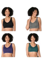 Rhonda Shear Women's 4-pack Original Ahh Bra Black/Indigo