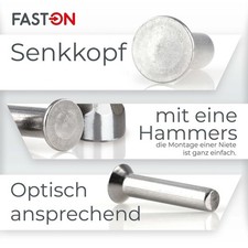 Mehrbereich Senkkopfnieten rostfrei 4,8 x 12mm Mehrbereich Senkkopfnieten rostfrei 4,8 x 12mm