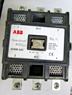  ABB SPECTRUM EHDB220 DRIVE CONTACTOR 600 VOLT DC COIL 120VAC