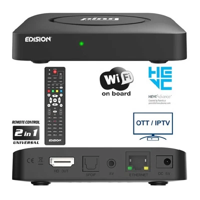 IP TV Receiver Linux Edision Ping Full HD 1080p Box OTT H.265/HEVC klein schwarz - Bild 1 von 4