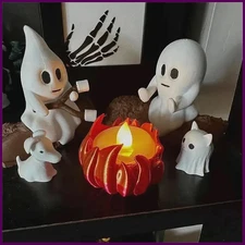 1 Set Halloween Ghost Campfire Decor Spooky Outdoor Party Haunted House Props.