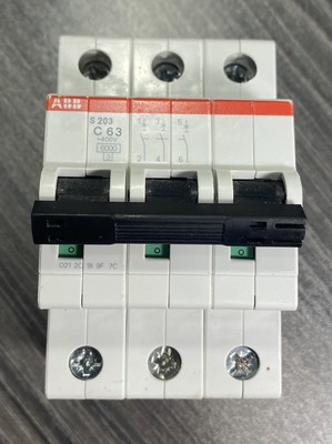 ABB 2CDS253001R0634 S203C63 63A MCB 3P 10kA C Curve 400V Circuit Breaker - USA