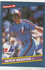 FREE SHIPPING-MINT-1986 Donruss Mitch Webster #523 EXPOS PLUS BONUS CARDS