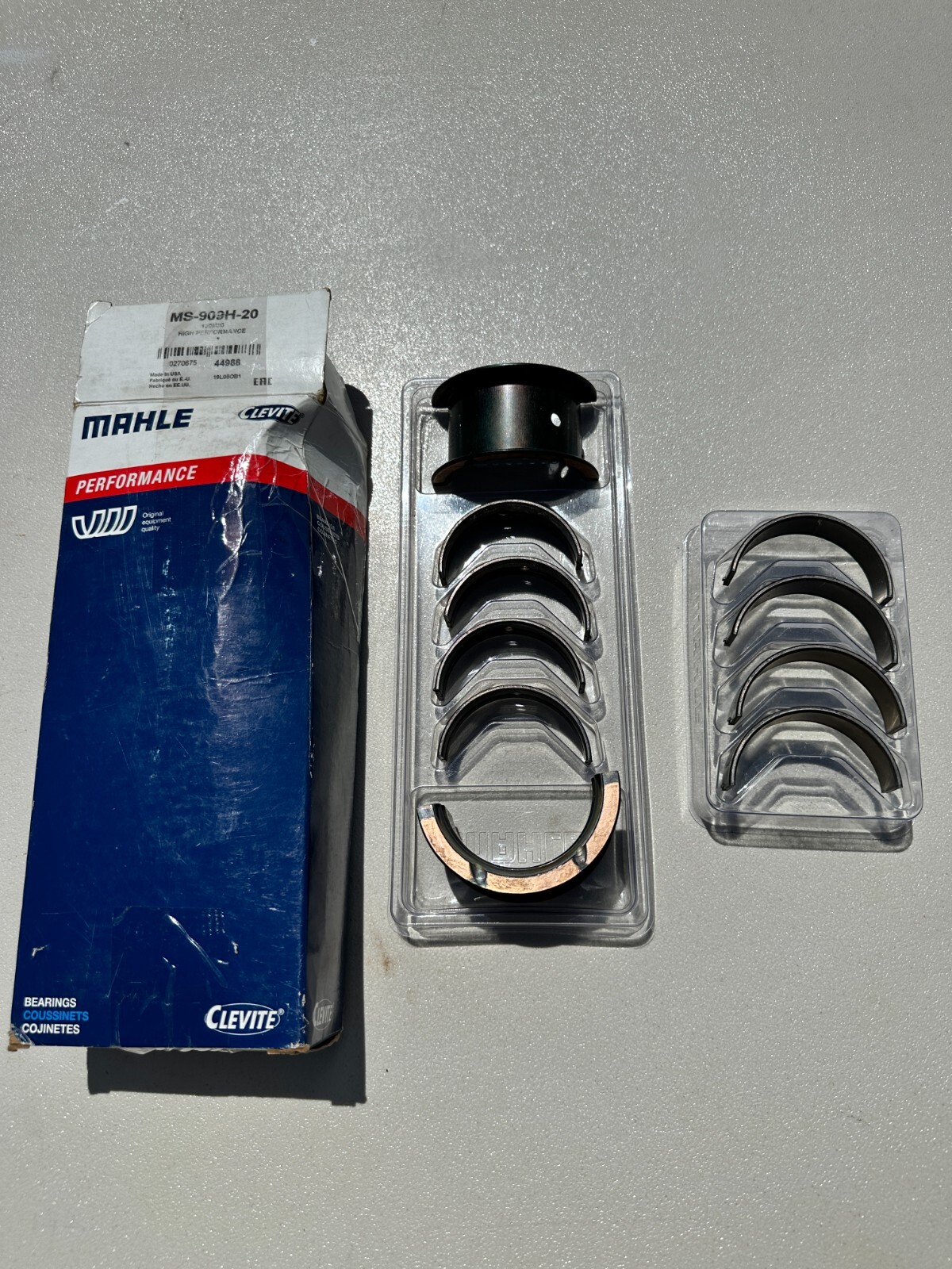 MS909H20 Clevite/Mahle .020 Undersize 1/2 Groove Main Bearings for