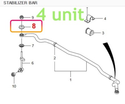 Genuine Stabilizer Bar Link MTG Bush-4p SATVIC,ACTYON SPORTS