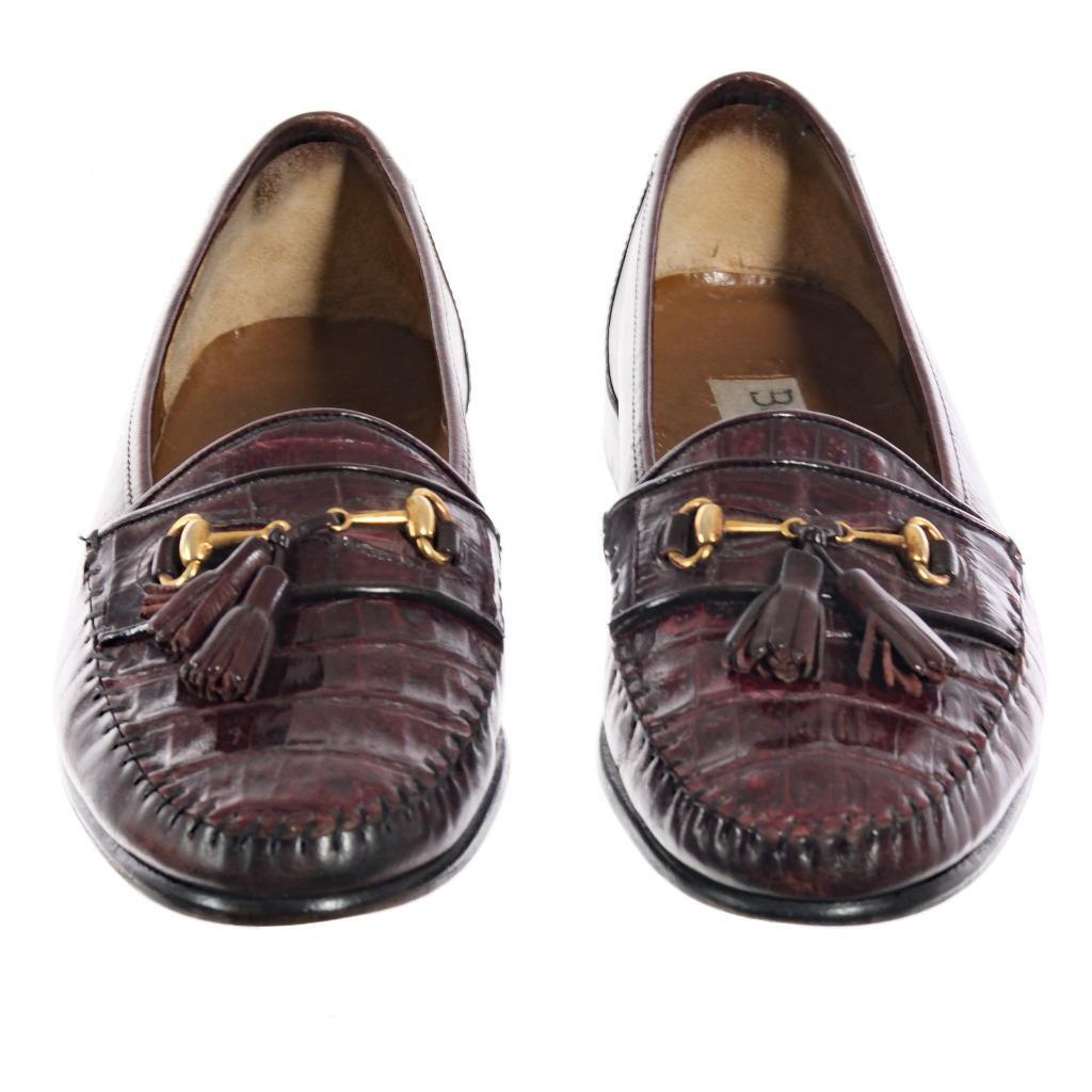 BELVEDERE Florence Sz 10.5 M Crocodile Tassel Loafers Shoes  display picture 3
