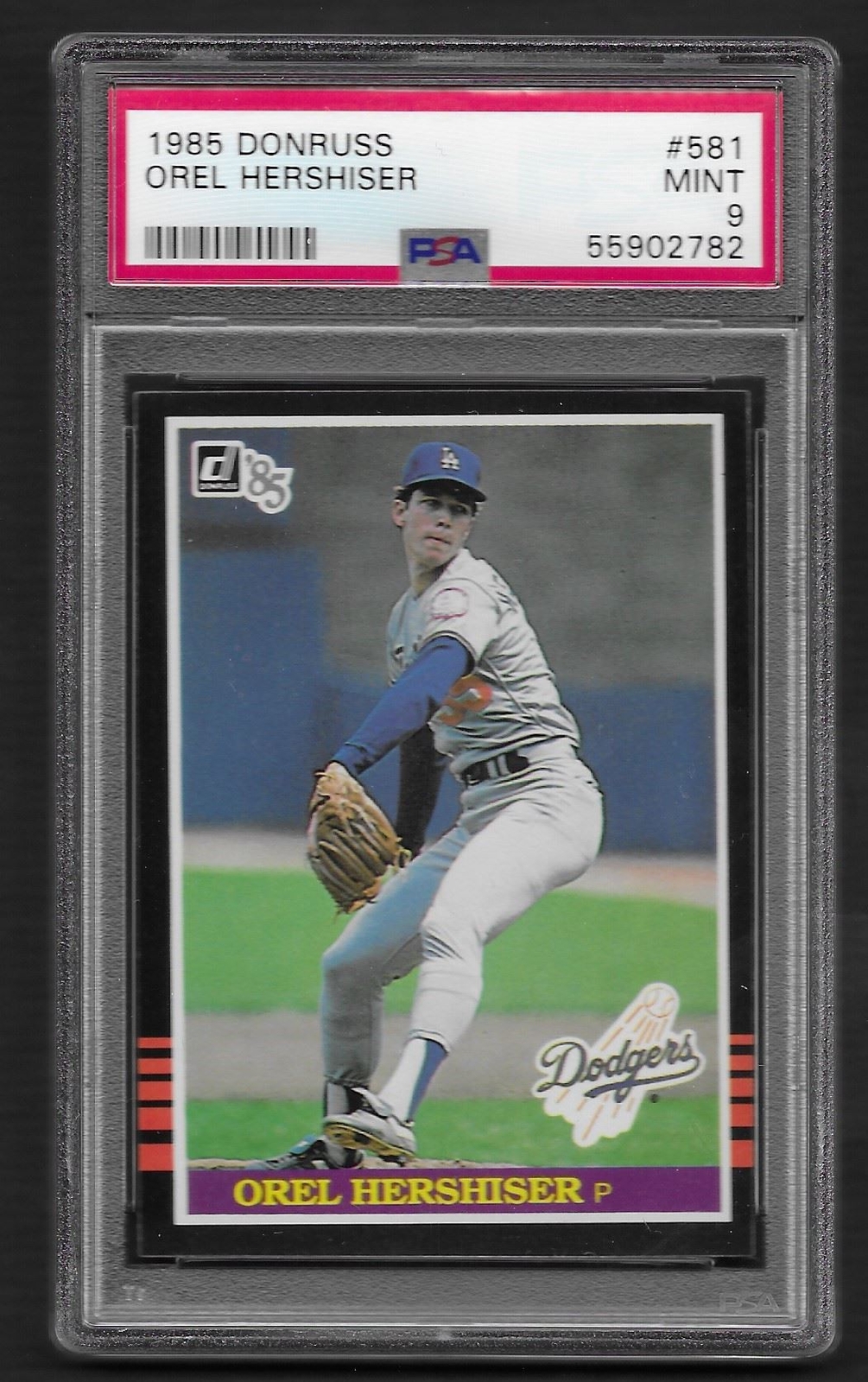 Orel Hershiser 1985 Donruss #581 PSA 9