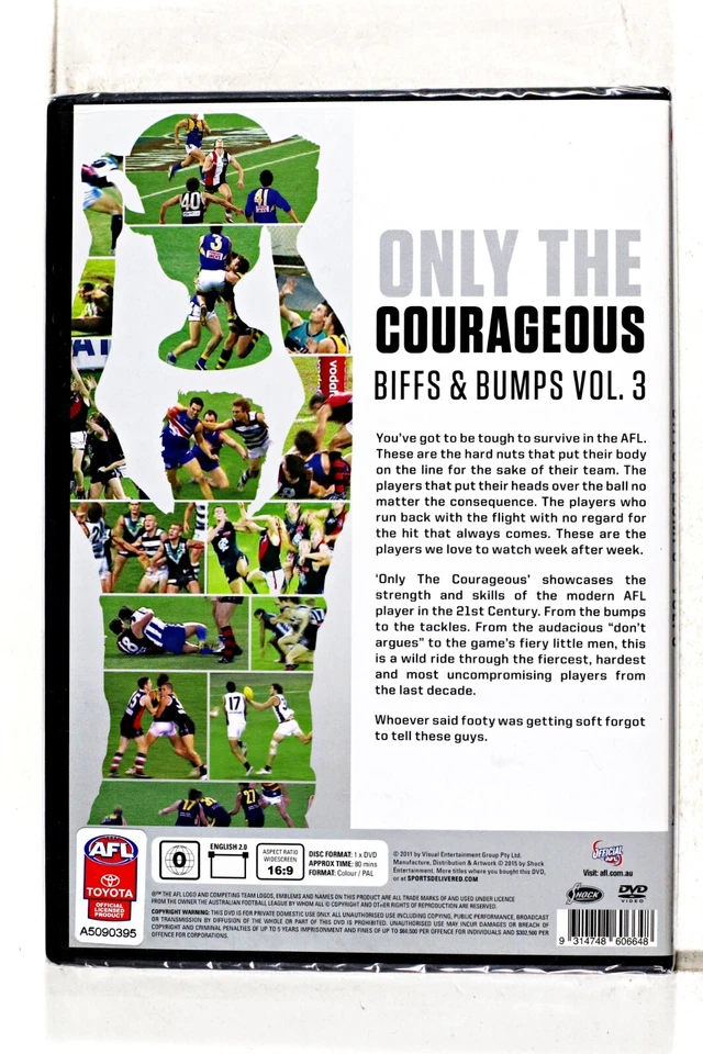 AFL - Only The Courageous Biffs & Bumps Vol. DVD Región 0 3 Nuevo Precintado Foto 2 de 3