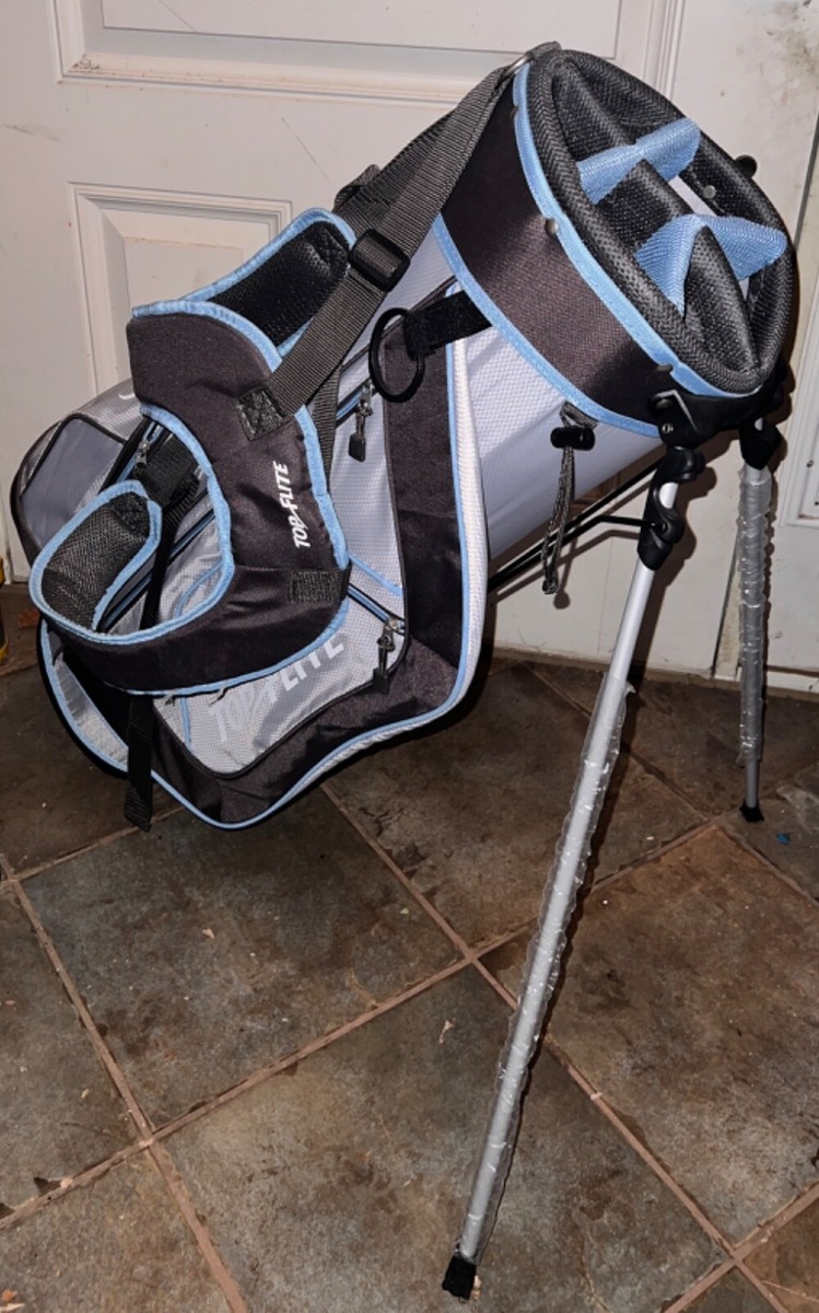 Top Flite Golf Stand Carry Bag Way Dividers Dual Strap Blue Gray