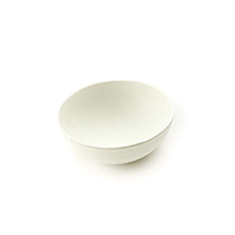 80 Dipschale aus Zuckerrohr in Weiss, rund,  Ø 50 x h 20 mm - Bio Schüssel 