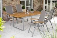 Merxx GartenmöBel-Set Naxos 5-Teilig Ausziehtisch 150 (200) X 90 Cm, Klappsessel