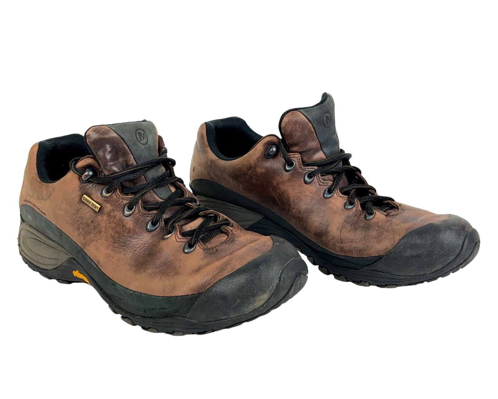 Scarpe da trekking Merrell Chameleon Trek Gore Tex Vibram da uomo in pelle marrone taglia 11 5