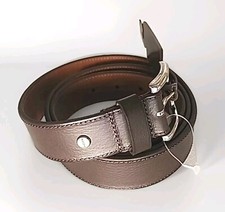 BOCONI Corner Edge Stitch Men's Leather Belt Size 44 Dark Brown 78 - NEW