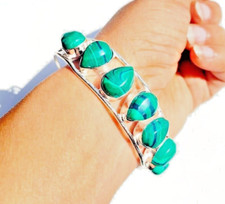 Malachite Gemstone 925 Sterling Silver Handmade Jewelry Bracelet/Bangle/Cuff