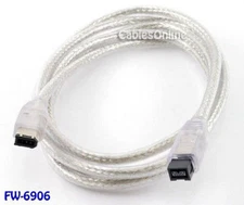 6 ft. IEEE 1394a 6 Pin to 9 Pin 1394b Firewire Cable