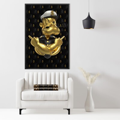  Wandbild Leinwand mit Rahmen , Popeye , Luxus und Reichtum , Kunst Deko Hause