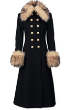 H&m X Rabanne Fuzzy-detail Wool Coat  Long Black Size Xs