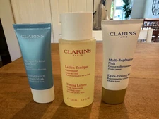 3 Clarins: Toning Lotion, HydraQuench Mask, Extra-Firming Night Rejuv. Cream