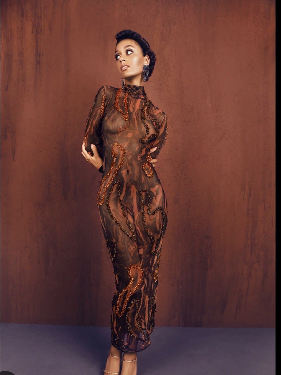 cool toned brown dress Odette Satin Mini Dress main image 0