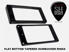 New Flat Pickup Rings Set Neck & Bridge for Import / Gibson Guitar - BLACK