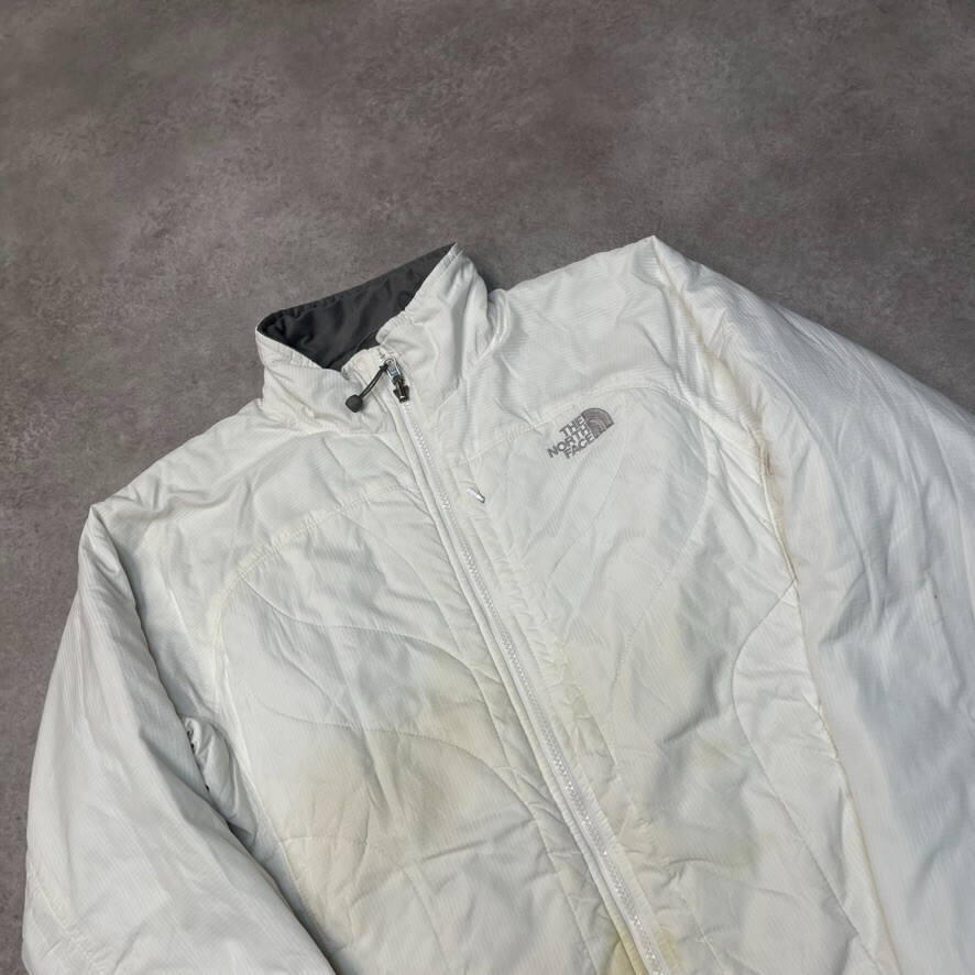 The North Face Puffer Jacket Womens Full Zip Lightweight Coat, White Medium image 3