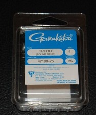 25 Pack Gamakatsu 47108-25 Round Bend Bronze Treble Hooks - Size 4 Super Sharp 25 Pack Gamakatsu 47108-25 Round Bend Bronze Treble Hooks - Size 4 Super Sharp