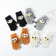 Winter Cute Knit Big Eyes Gloves for Women Warm Touch Screen Texting