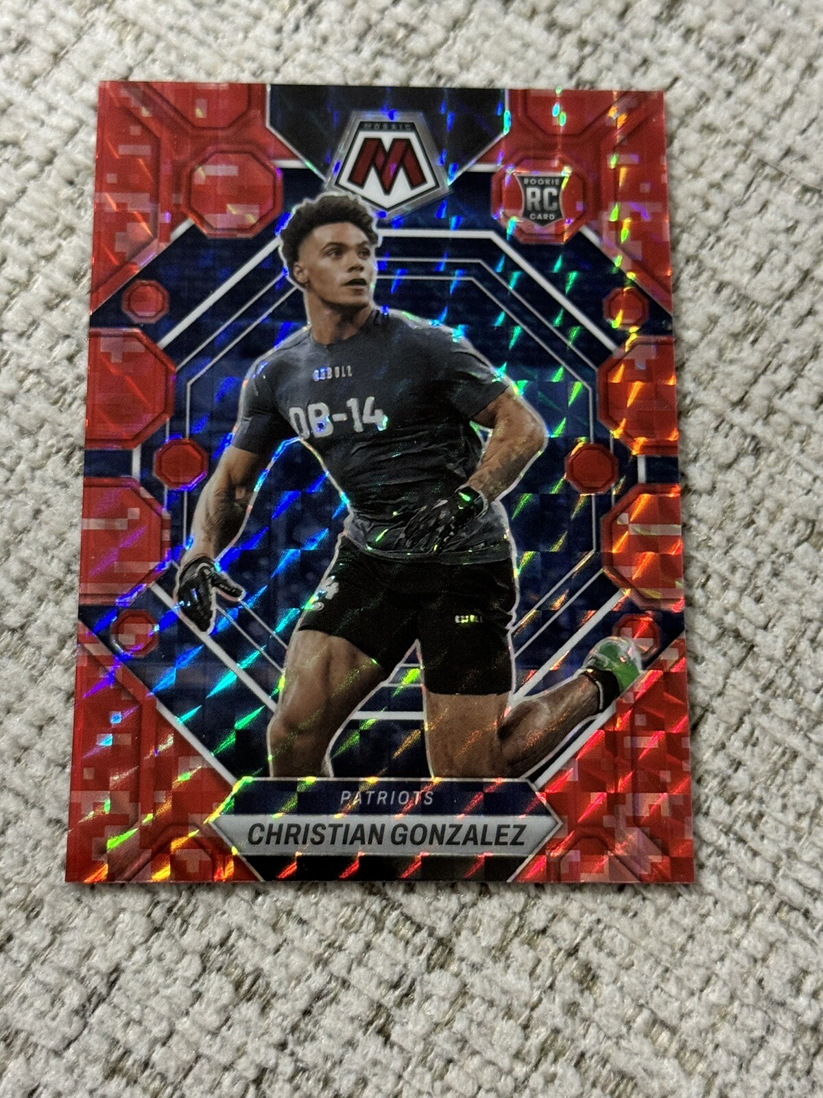 2023 Christian Gonzalez Panini Mosaic Red Camo Rookie RC #300