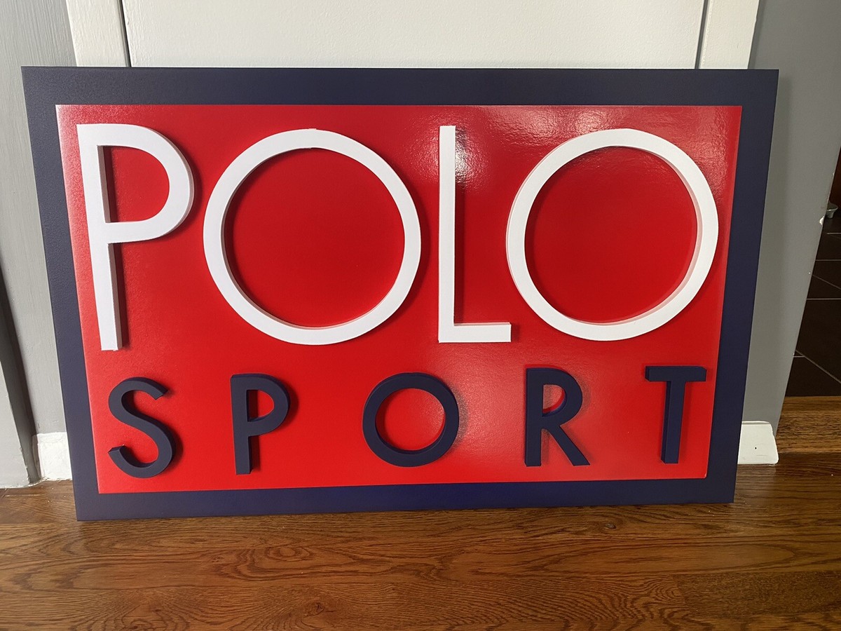 vintage Polo Sport Ralph Lauren Sign Display Logo 1992 92 93 Snow