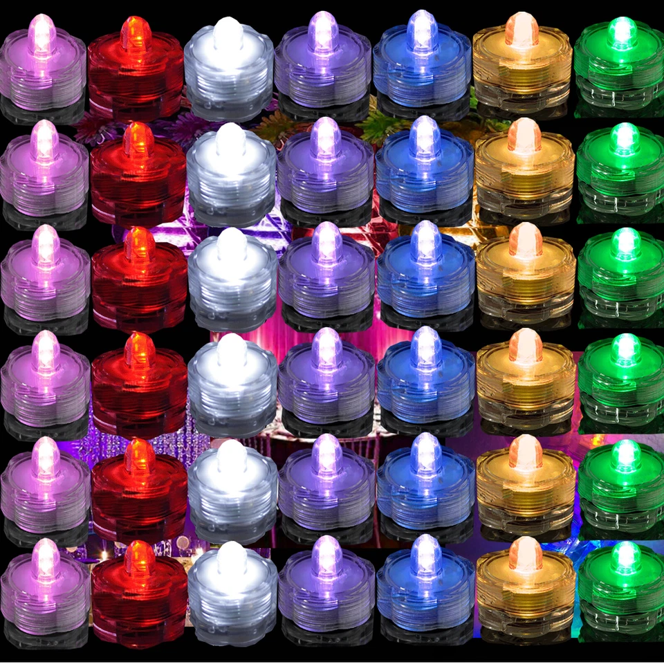 Led Submersible Waterproof Wedding Floral Decoration Party Tea Light Vase Candle - Image 2 of 4