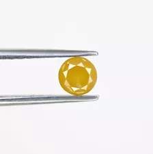 4.70mm 0.57ct Natural Brilliant Cut Yellow Round Diamond for Engagement