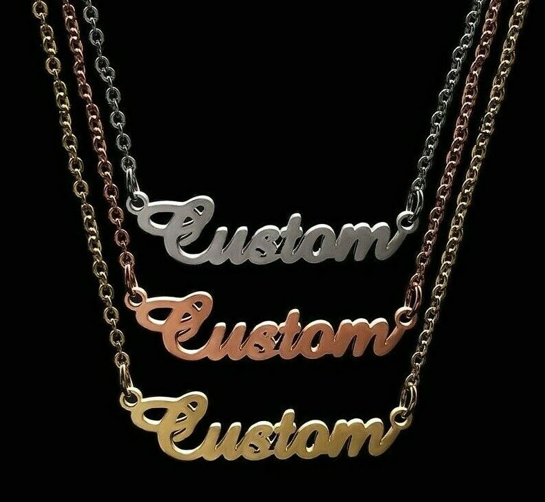 Custom Nameplate Necklace Personalized Letter Stainless Steel Customized Jewelry