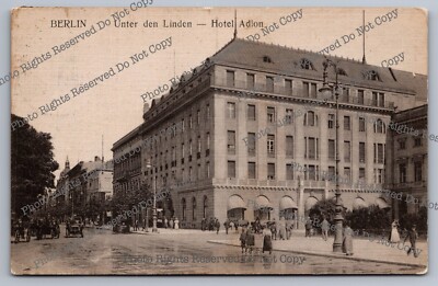 Antique Postcard 1912 Berlin Germany Unter Den Linden Hotel Adlon