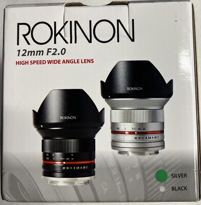 New Rokinon 12mm F2.0 High Speed Wide Angle Lens RK12M-E-SIL