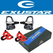 Exustar E-PR18ST SPD-SL Clipless Road Bike Pedals w/ Cleats fit Shimano ~132g ea
