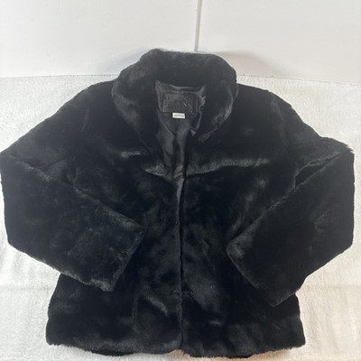 Guess Jeans Glamour faux fur Glam black statement coat Y2K Women s L Italy