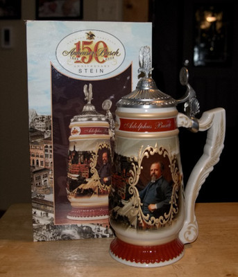 Anheuser Busch Budweiser 150th Anniversary Stein 2002 In Original Box