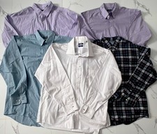 IZOD bundle of 5 Men's XL Striped Button-Up Shirts Long Sleeve Cotton Casual