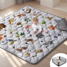 Thick Cotton Baby Play Mat, 50x50, Non-Slip Floor Cushion for Tummy Time