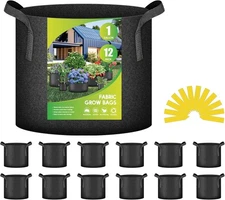 YSSOA 12-Pack 1 Gallon Grow Bags Heavy Duty Thickened 1 Gallon, 12 Pack 