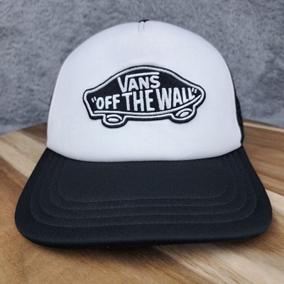 Vans Hat Cap Snap Back Black White Trucker Skateboard Skater