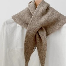 Wool Triangle Scarf Windproof Knitted Winter Neck Warmer Cold Weather Shawl