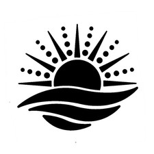 Really Great Stencils, Radiant Sunset, 6x6", Sunrise, Ocean, Water, Sunburst