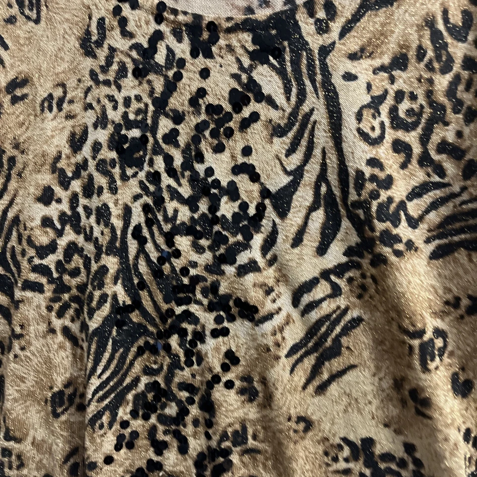 Blusa August Seda Mujer Top Multicolor Estampado Animal Grande Mezcla Seda Cuentas Foto 2 de 4