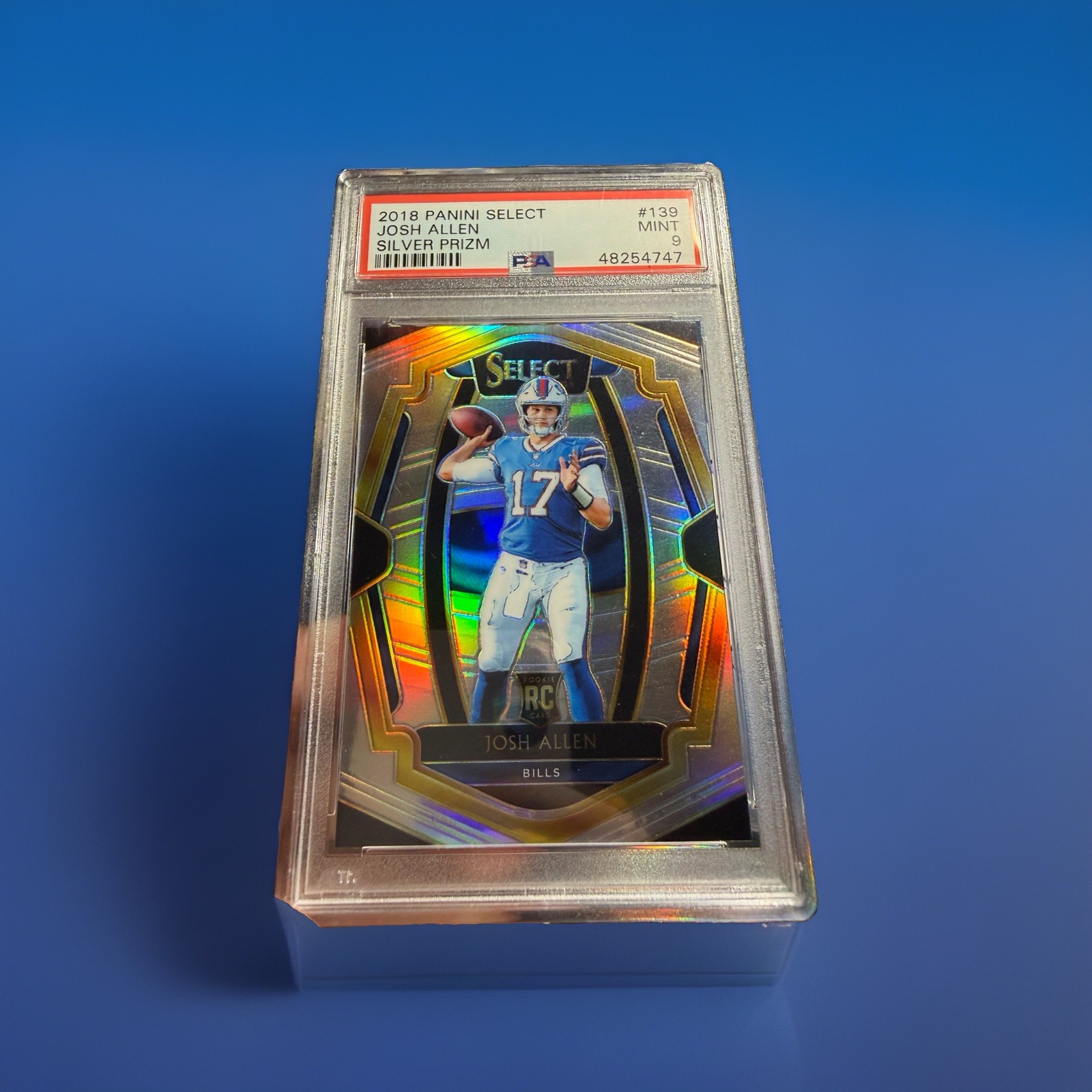 2018 JOSH ALLEN Rookie PSA 9 Select Silver Prizm Premier Buffalo Bills QB RC 139