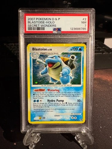 PSA 7 2007 Pokemon D & P Blastoise -Holo Secret Wonders #2