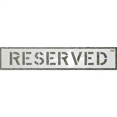 C.H. Hanson 70041 Stencil, Reserved, 12 In Character Height, Highway Gothic